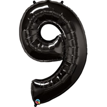 ANAGRAM Anagram 87855 42 in. Number 9 Black Shape Air Fill Foil Balloon 87855